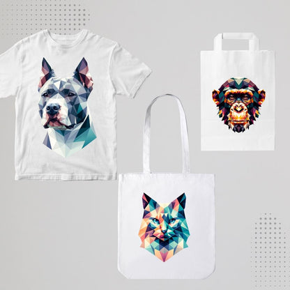 Animal Geometric PNG Digital Downloads for Print on Demand - Social Canvas