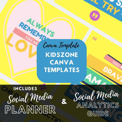 KidsZone Canva Templates | Kids Store and Toy Shop Social Media Kit | Bright and Playful Marketing Graphics | Digital Download - Social Canvas