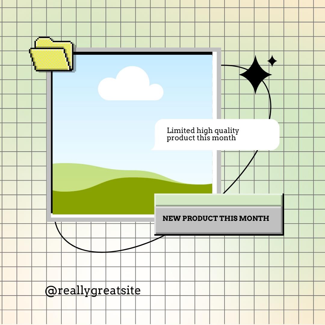 9 Retro Pixel Social Media Templates | Y2K Aesthetic Canva Kit | Vintage Internet & 90s Computer Graphics | Digital Download - Social Canvas