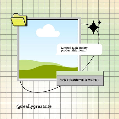 9 Retro Pixel Social Media Templates | Y2K Aesthetic Canva Kit | Vintage Internet & 90s Computer Graphics | Digital Download - Social Canvas