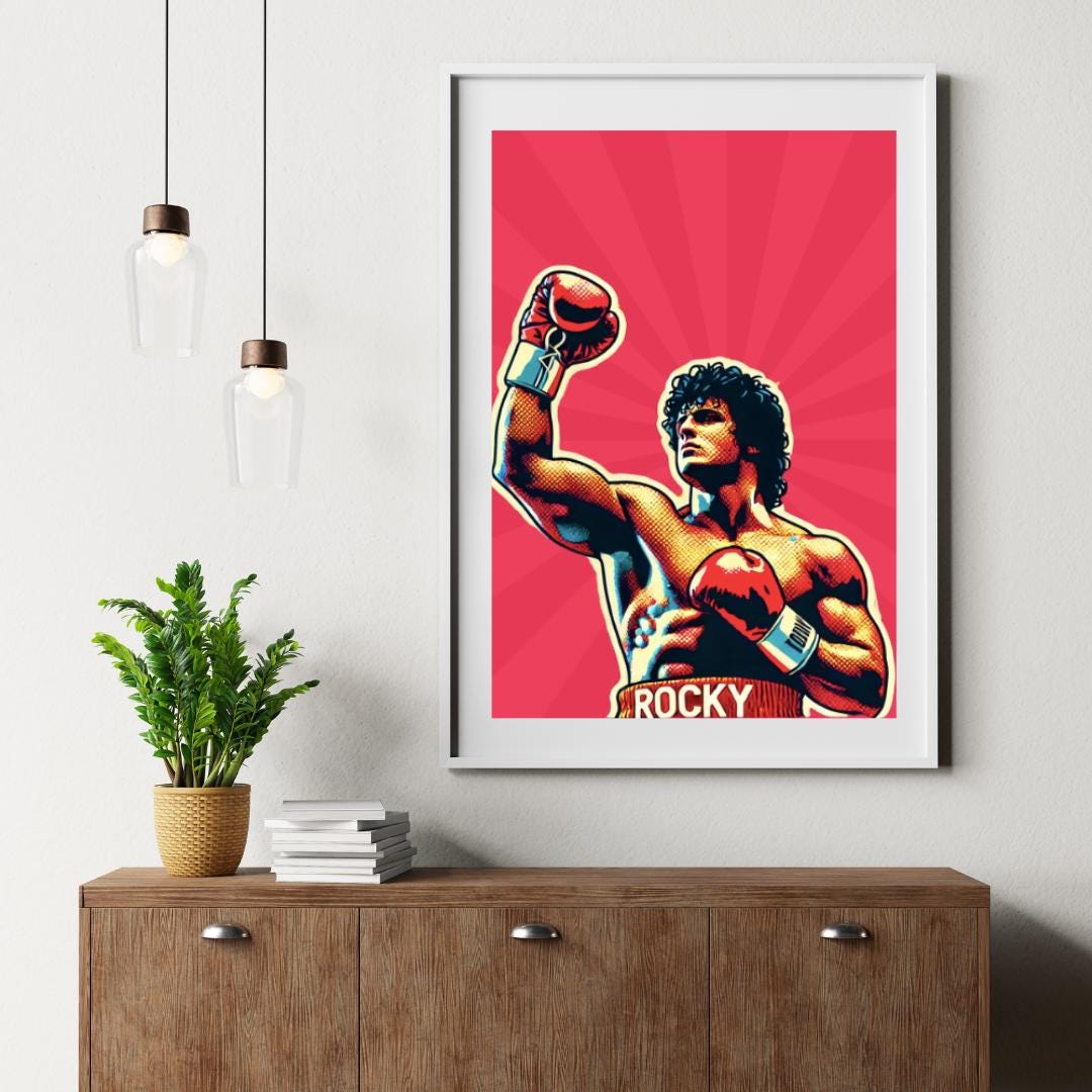 Rocky Style Pop Art Poster - Iconic Boxing Champion Wall Decor - Social Canvas