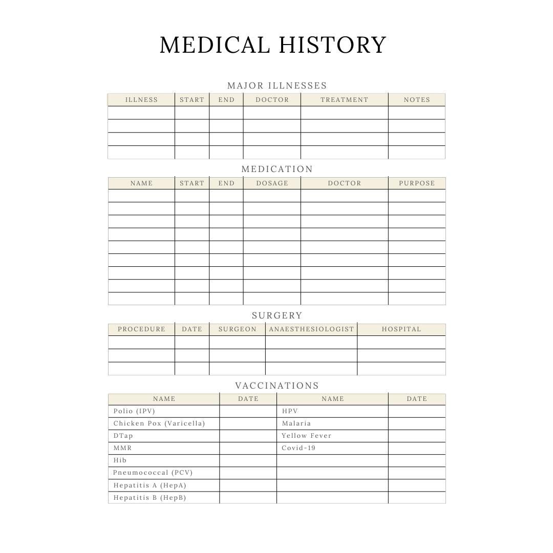 Medical Planner Canva Template | Printable Health Tracker | Doctor Appointment and Medication Log | Wellness and Symptom Journal - Social Canvas