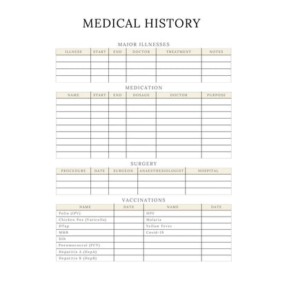Medical Planner Canva Template | Printable Health Tracker | Doctor Appointment and Medication Log | Wellness and Symptom Journal - Social Canvas