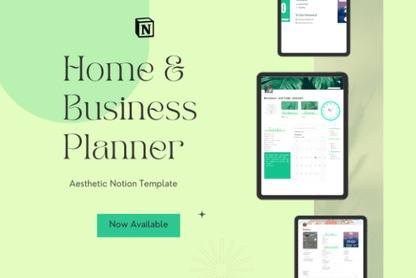 Elegant Home & Business Notion Planner (MRR) - Social Canvas