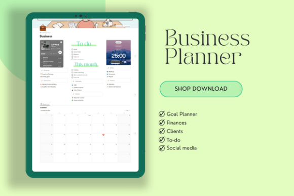 Elegant Home & Business Notion Planner (MRR) - Social Canvas