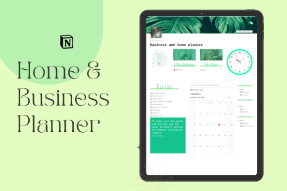 Elegant Home & Business Notion Planner (MRR) - Social Canvas