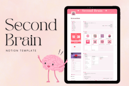 Aesthetic Pink Second Brain Notion - Social Canvas