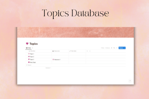 Aesthetic Pink Second Brain Notion - Social Canvas