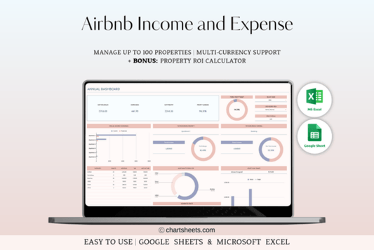 Airbnb Profit & Expense Tracker (Excel/Google Sheets) (MRR) - Social Canvas