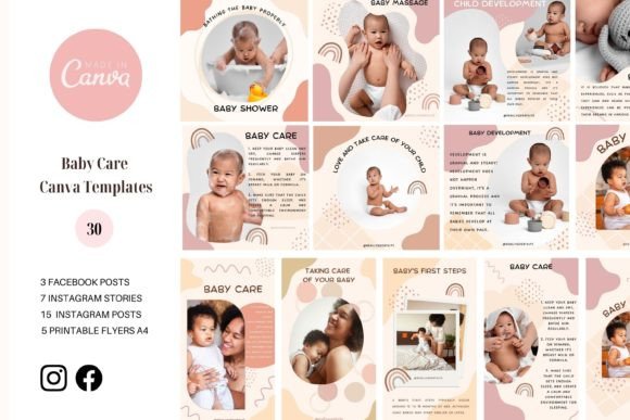 Baby Care -Canva Social Media Templates - Social Canvas