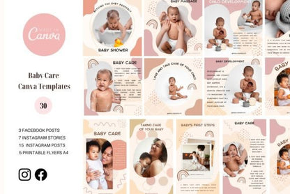 Baby Care -Canva Social Media Templates - Social Canvas