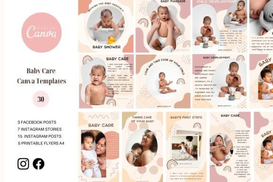 Baby Care -Canva Social Media Templates - Social Canvas