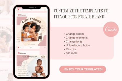 Baby Care -Canva Social Media Templates - Social Canvas