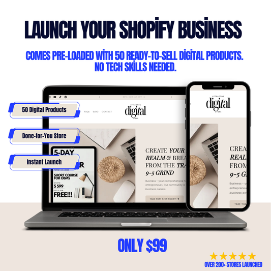 50 Digital Products + Custom Built Store – Launch & Sell