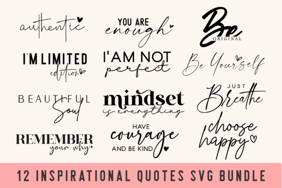 Boho Inspirational Quote SVG Bundle – Motivational Cut Files for Cricut & Silhouette - Social Canvas