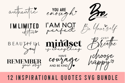 Boho Inspirational Quote SVG Bundle – Motivational Cut Files for Cricut & Silhouette - Social Canvas
