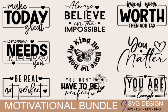 Boho Inspirational Quotes SVG & PNG Bundle (MRR) - Social Canvas