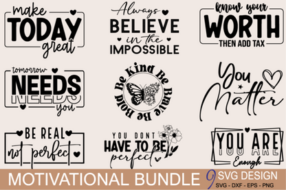 Boho Inspirational Quotes SVG & PNG Bundle (MRR) - Social Canvas