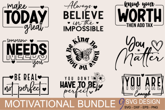 Boho Inspirational Quotes SVG & PNG Bundle (MRR) - Social Canvas