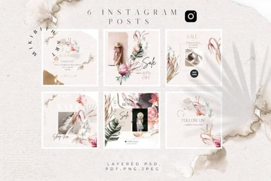 Bohemian Instagram Templates – Editable Social Media Pack (MRR) - Social Canvas