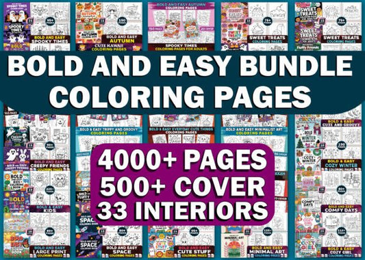 Bold and Easy Bundle Coloring Book Pages - Social Canvas