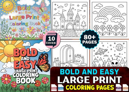 Bold and Easy Bundle Coloring Book Pages - Social Canvas