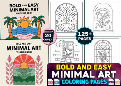 Bold and Easy Bundle Coloring Book Pages - Social Canvas