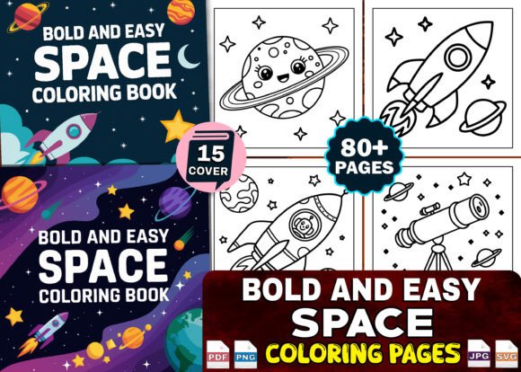 Bold and Easy Bundle Coloring Book Pages - Social Canvas