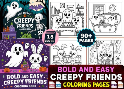 Bold and Easy Bundle Coloring Book Pages - Social Canvas