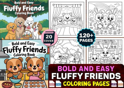 Bold and Easy Bundle Coloring Book Pages - Social Canvas