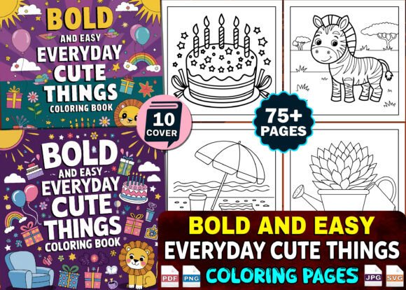 Bold and Easy Bundle Coloring Book Pages - Social Canvas