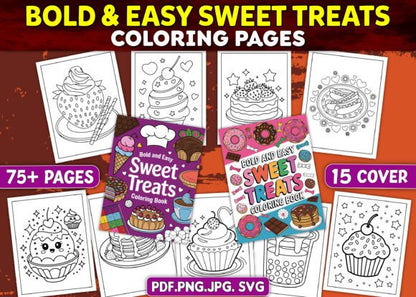 Bold and Easy Bundle Coloring Book Pages - Social Canvas