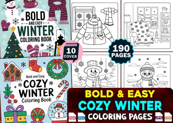 Bold and Easy Bundle Coloring Book Pages - Social Canvas