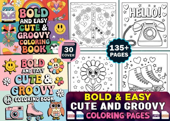 Bold and Easy Bundle Coloring Book Pages - Social Canvas