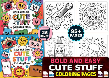 Bold and Easy Bundle Coloring Book Pages - Social Canvas