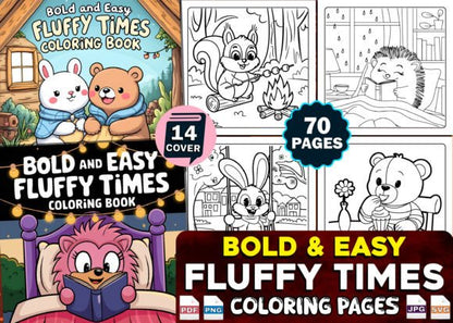 Bold and Easy Bundle Coloring Book Pages - Social Canvas