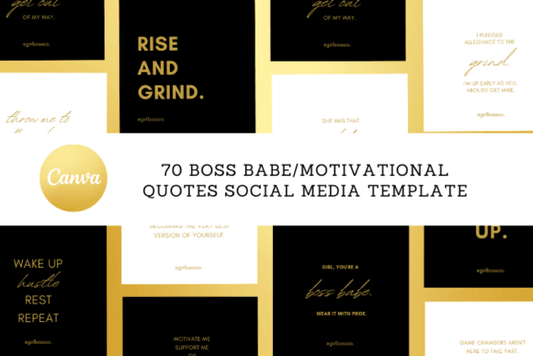 Girl Boss Social Media Templates – Editable Canva Quotes for Instagram & Branding (MRR) - Social Canvas