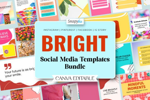 Bright Social Media Template Bundle - Social Canvas