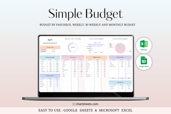 Budget Planner Excel | Rainbow Theme (MRR) - Social Canvas