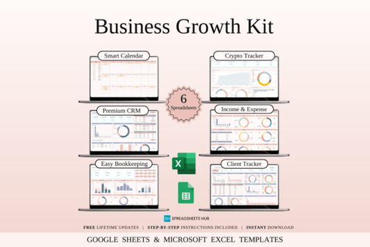 Business Growth Spreadsheet Kit – 6 Excel & Google Sheets Templates for Entrepreneurs - Social Canvas