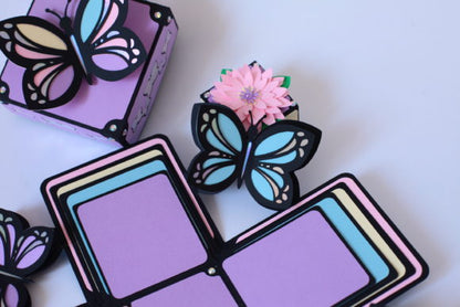 Butterfly Exploding Box 3D Template - Social Canvas