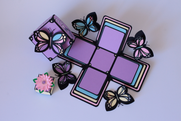 Butterfly Exploding Box 3D Template - Social Canvas