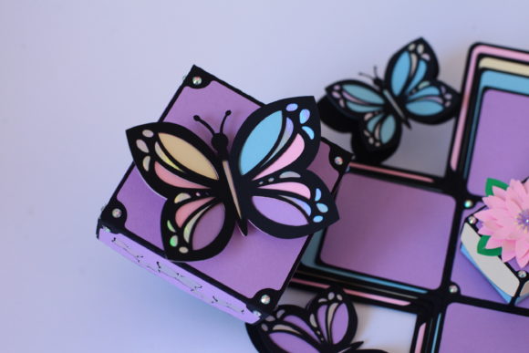 Butterfly Exploding Box 3D Template - Social Canvas