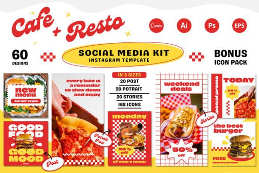 CAFE RESTO · Social Media Kit - Social Canvas