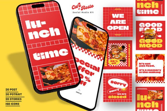 CAFE RESTO · Social Media Kit - Social Canvas