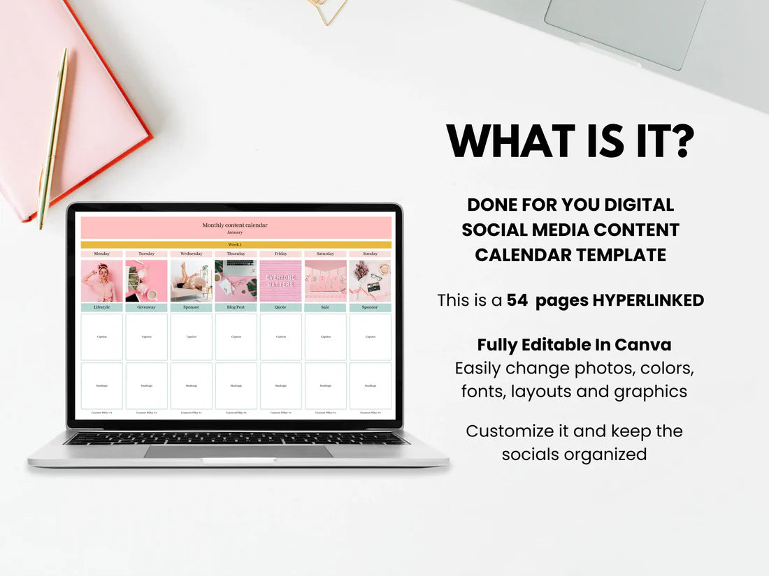Social Media Content Canva Template Graphic - Social Canvas