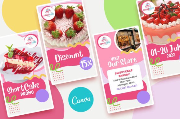 Cake Canva Templates – Editable Social Media Posts for Bakers, Shops & Food Creators (MRR) - Social Canvas