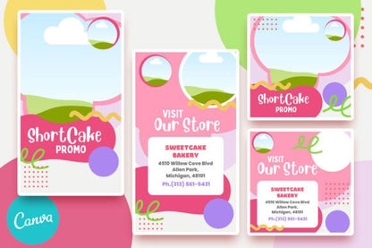 Cake Canva Templates – Editable Social Media Posts for Bakers, Shops & Food Creators (MRR) - Social Canvas