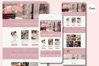 Pink Canva Website Template - Social Canvas