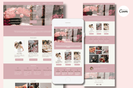 Pink Canva Website Template - Social Canvas